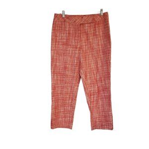Talbots Linen pants size 12 red split hem ankle